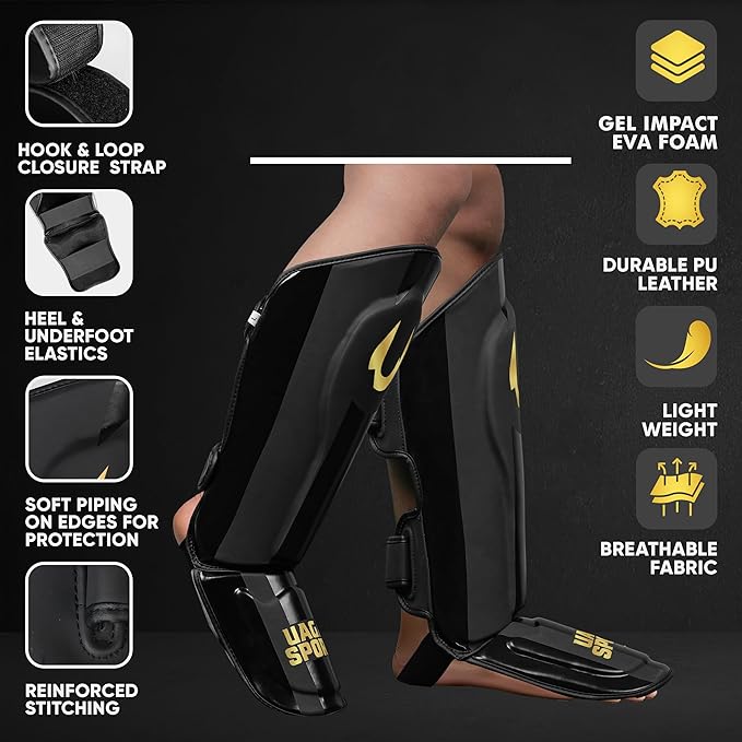 UAGAS SPORTS Muay Thai Boxing Leg Instep Foam Pad Shin Guard Protector NEW