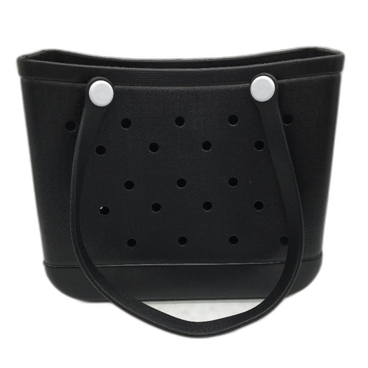 Black EVA Durable Waterproof Rubber Tread Base Sandproof Medium Beach Tote NEW