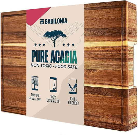 Babilonia 15.7 Inch Extra Thick Heavy Duty Acacia Wooden Chopping Board NEW