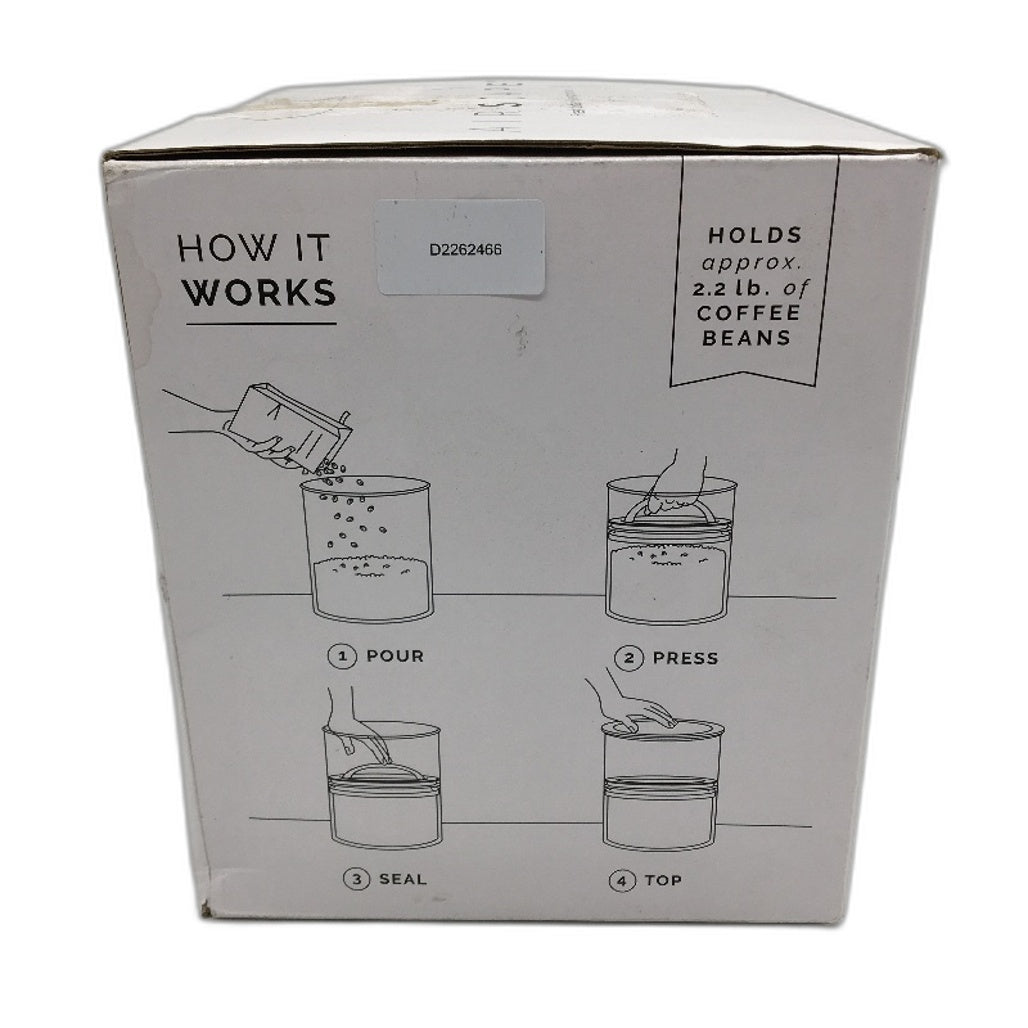 AirScape 160oz Large Galzanised Steel Coffee Bean Storage Canister in Black NEW