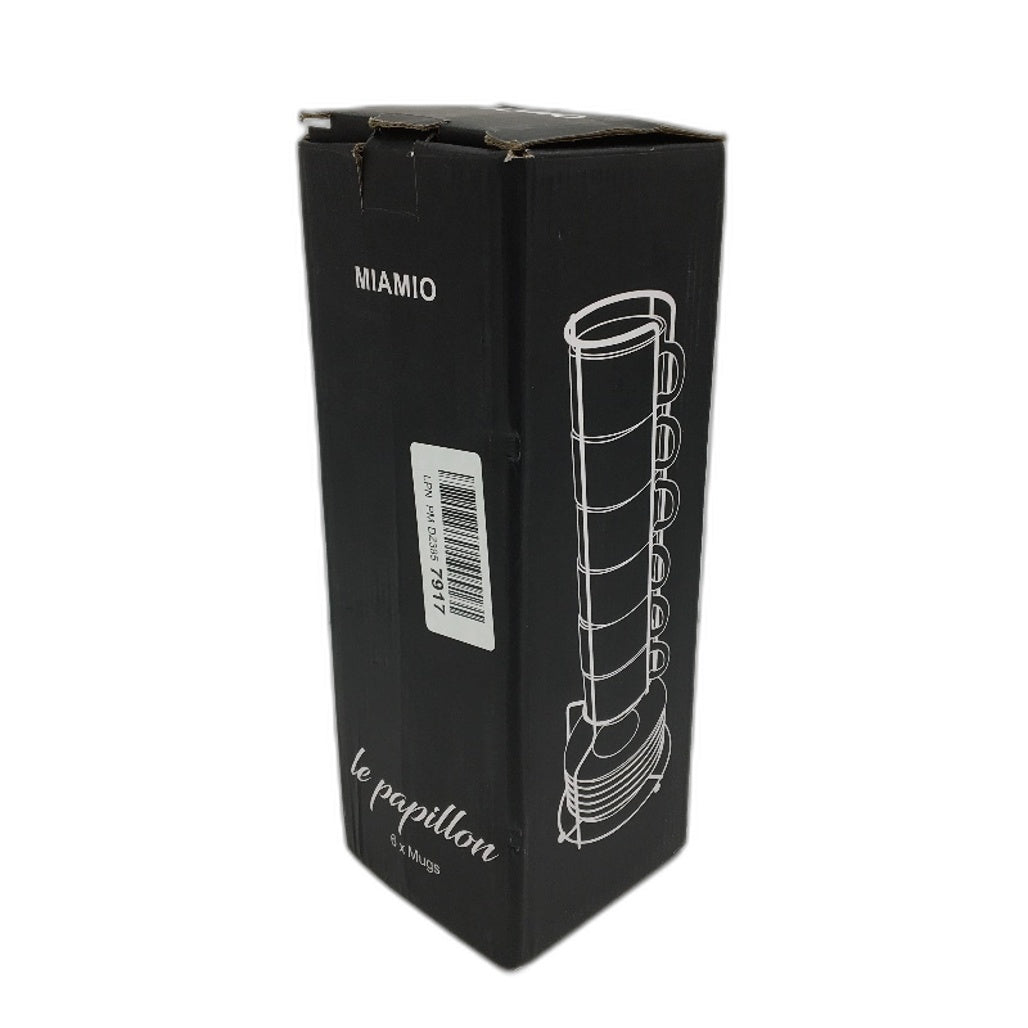 Miamio 6 Piece 75ml Palmanova Stoneware Espresso Mugs in Magma Red NEW