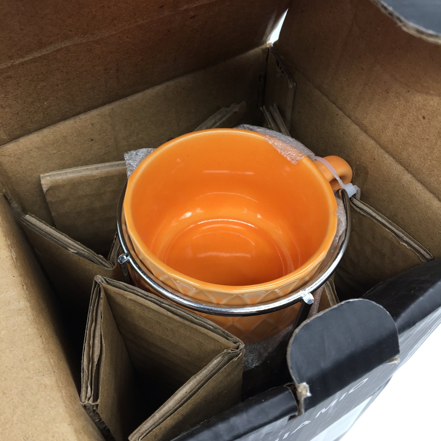 Miamio 6 Piece 75ml Palmanova Stoneware Espresso Mugs in Magma Red NEW