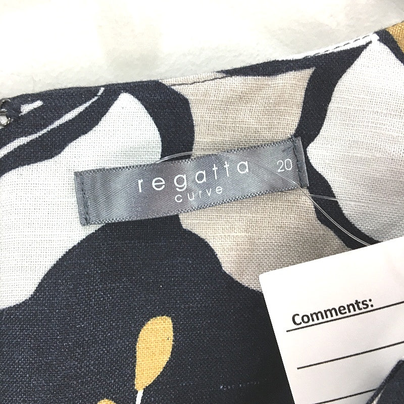 Regatta Myer Linen Blend Navy Floral Dress With Pockets Ladies Size 20 NEW