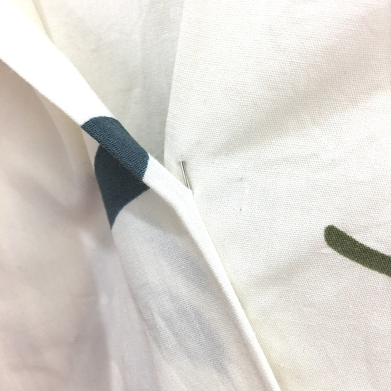 Zara 100% Cotton Cream With Green Leaf Short Sleeve Dress Ladies Size M NEW