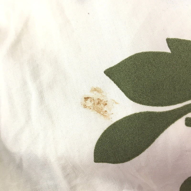 Zara 100% Cotton Cream With Green Leaf Short Sleeve Dress Ladies Size M NEW