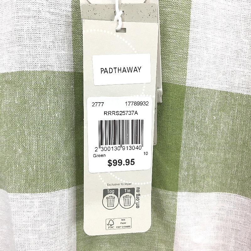 Regatta Myer European Linen Blend Green Check Pocket Dress Ladies Size 10 NEW