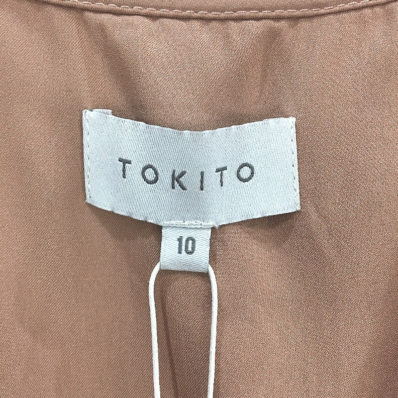 Tokito Myer Metallic Pink Blush Flowy Short Layered Look Dress Ladies Sze 10 NEW