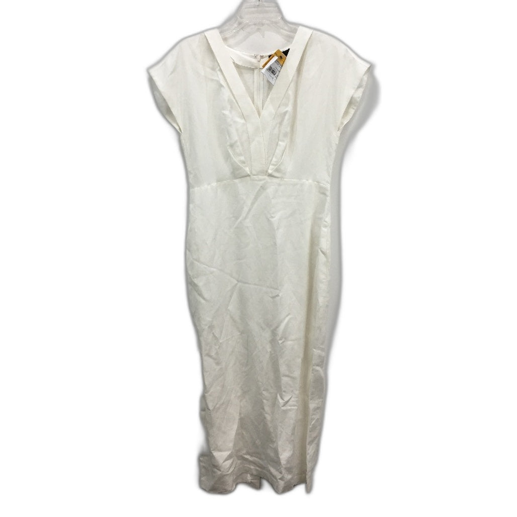 Basque Linen Blend Ivory Lightweight Summer Dress With Pockets Ladies ize 10 NEW