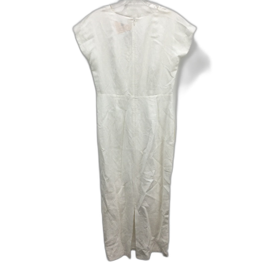 Basque Linen Blend Ivory Lightweight Summer Dress With Pockets Ladies ize 10 NEW