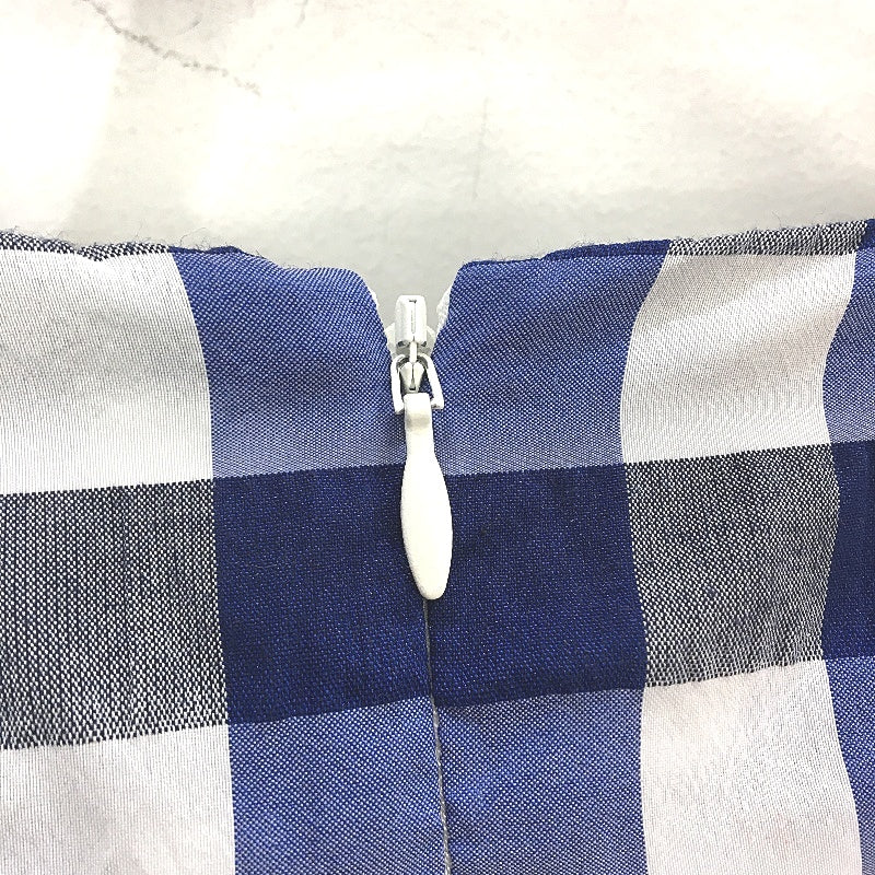 David Jones Blue Check Lightweight Summer Dress With Pockets Ladies Size 10