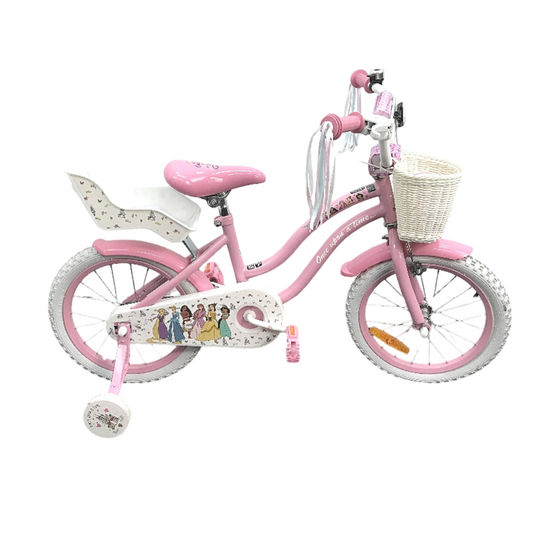 Disney Princess 40cm Pink Bike With Training Wheels, Doll Carrier & Basket DEMO