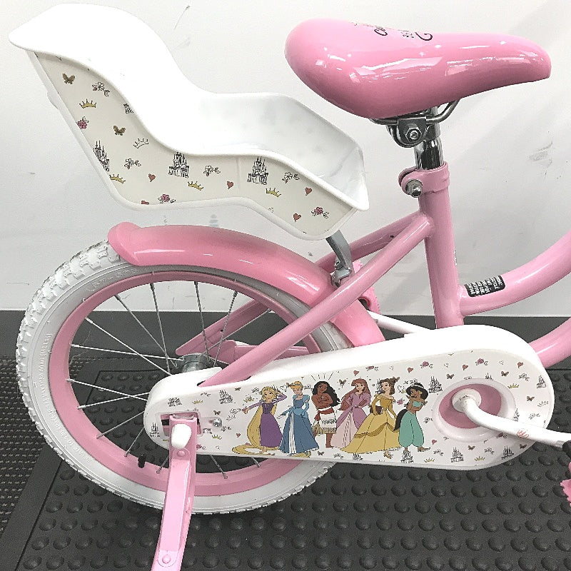 Disney Princess 40cm Pink Bike With Training Wheels, Doll Carrier & Basket DEMO