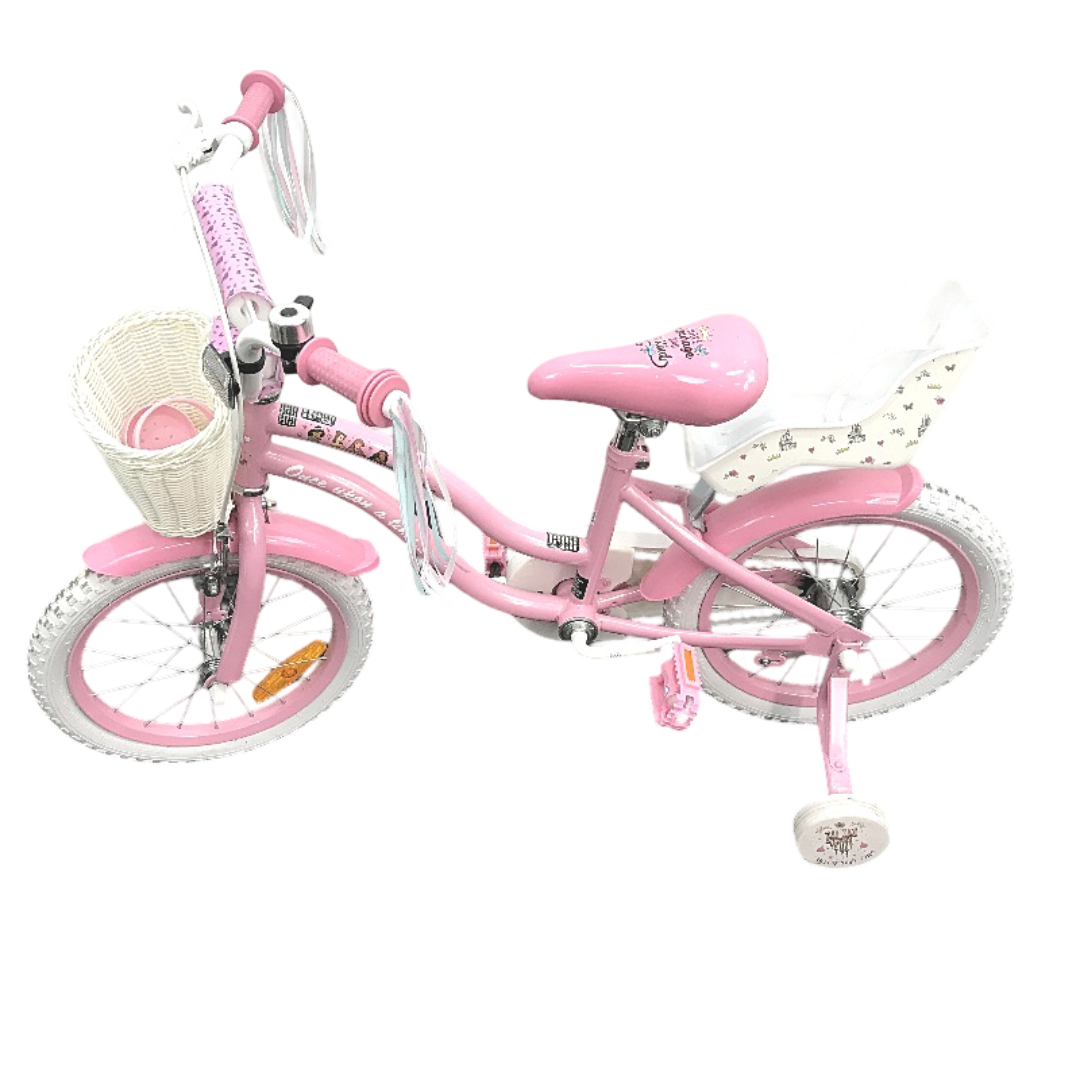 Disney Princess 40cm Pink Bike With Training Wheels, Doll Carrier & Basket DEMO