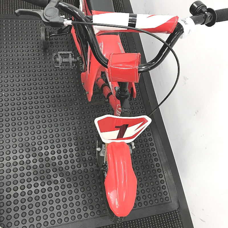 Motocross Bike 40cm Red & Black Plastics With Training Wheels Kids Bicycle DEMO