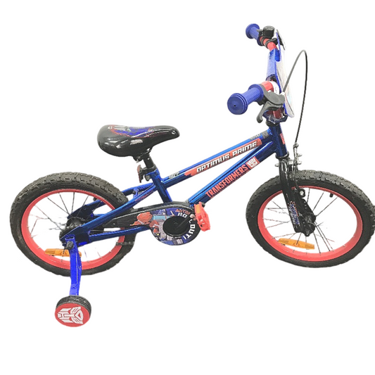 Transformers Optimus Prime 40cm Blue Bike With Removable Training Wheels DEMO
