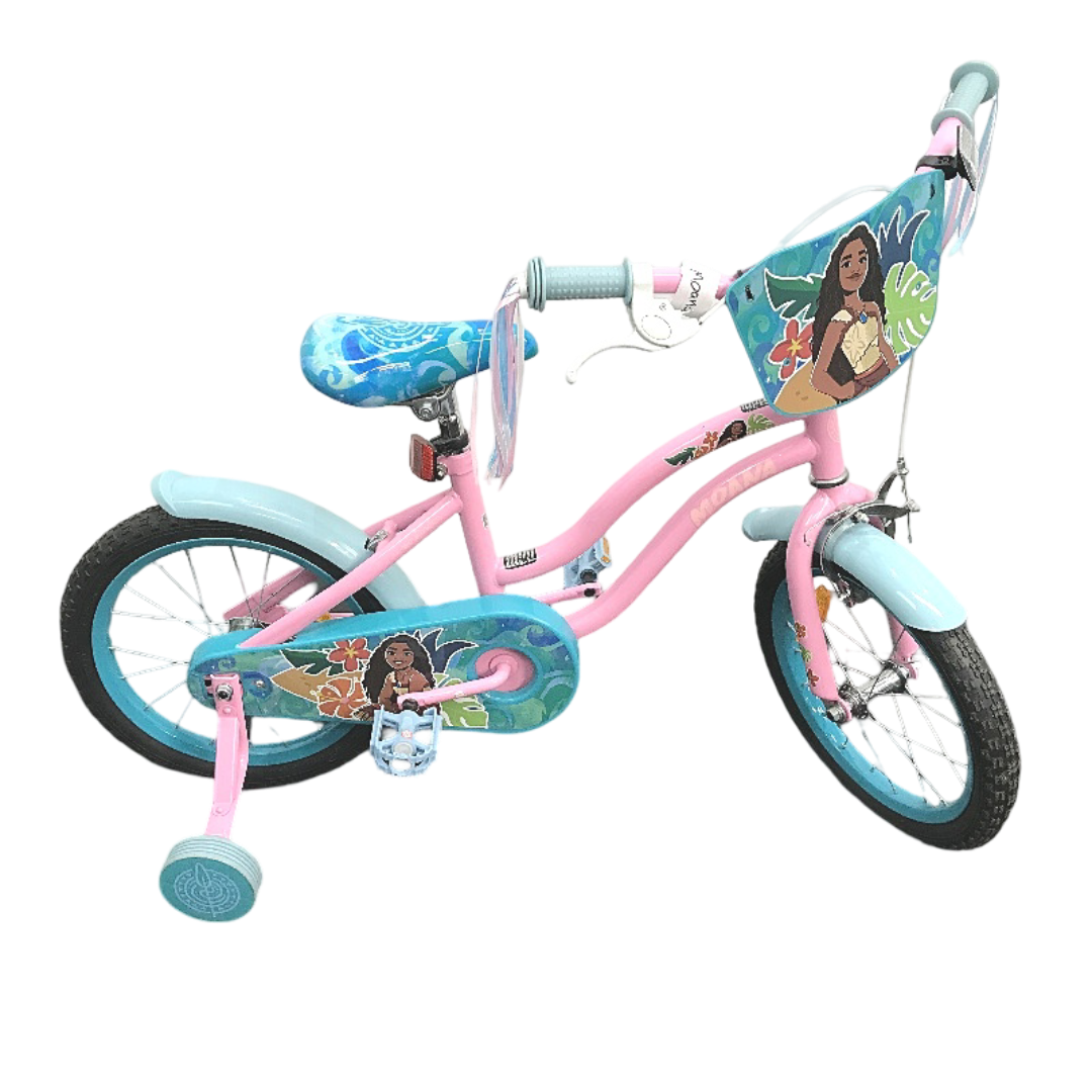 Disney Princess Moana 40cm Blue & Pink Bike With Removable Training Wheels DEMO
