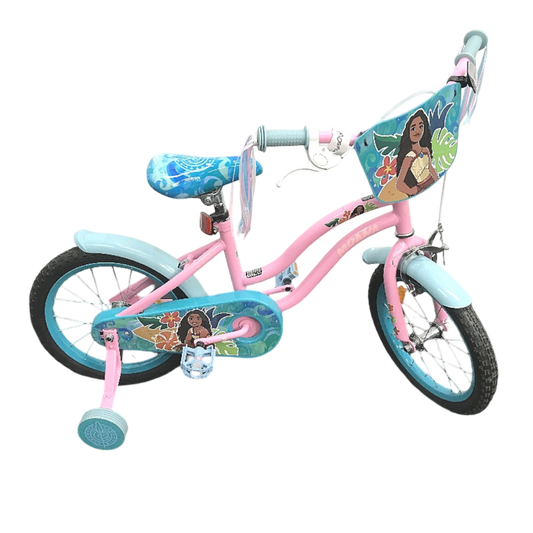 Disney Princess Moana 40cm Blue & Pink Bike With Removable Training Wheels DEMO