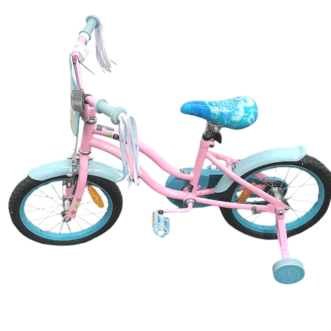 Disney Princess Moana 40cm Blue & Pink Bike With Removable Training Wheels DEMO