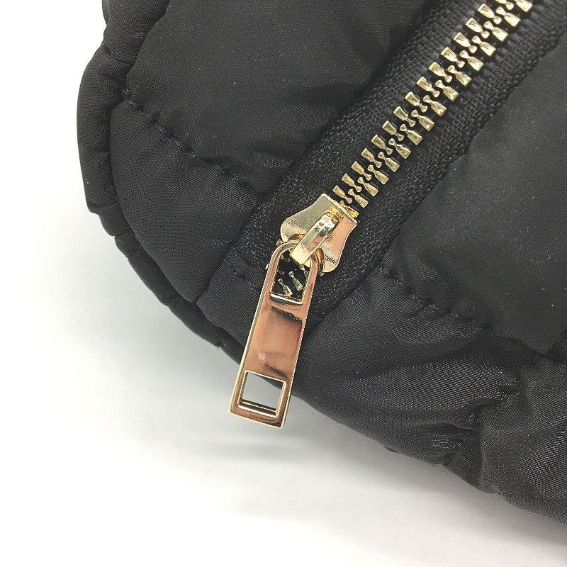 Sunway Soft Quilted Black With Gold Accents Puffy Travel Duffle Bag NEW