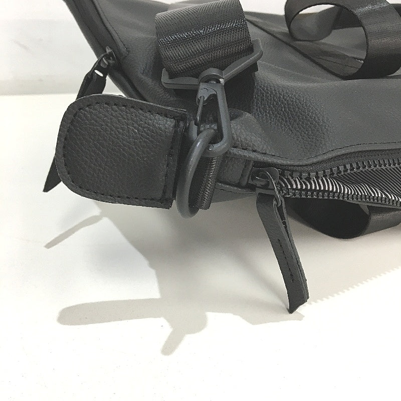 Weekender Tote Black Leather Look Expandable Travel Bag W/ Shoe Compartment NEW