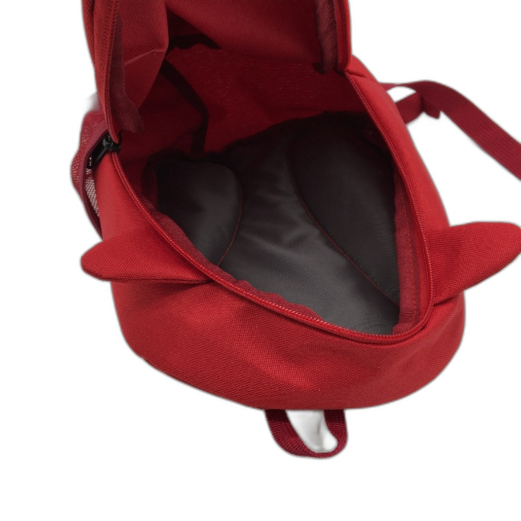 Solid Red Mini Backpack With Cute Little Ears & Stomach Strap 25cm NEW