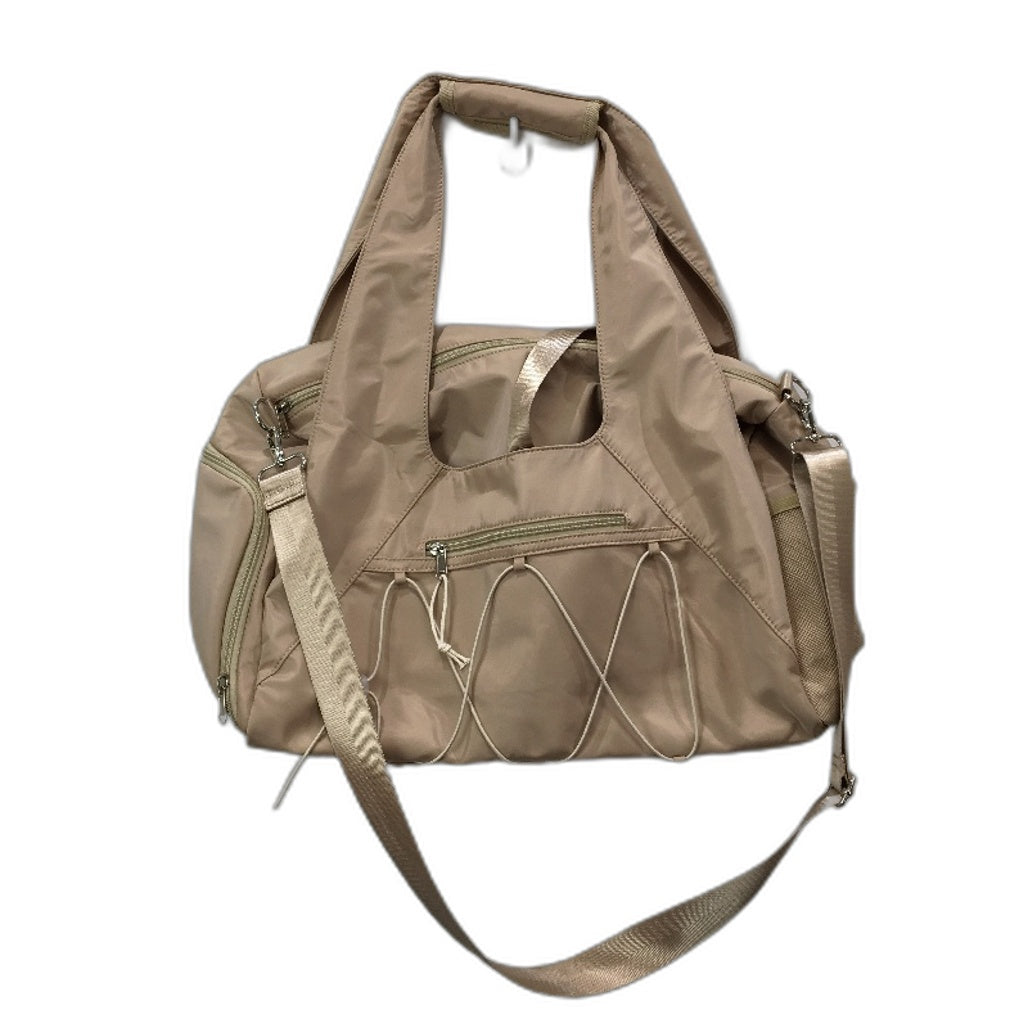 Easy Store Golden Silky Duffle Style Large Travel Bag With Shoulder Strap NEW