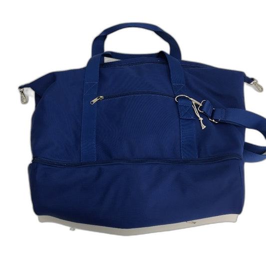 Woven Royal Blue Oversized Tote Weekender Bag With Shoulder Strap NEW