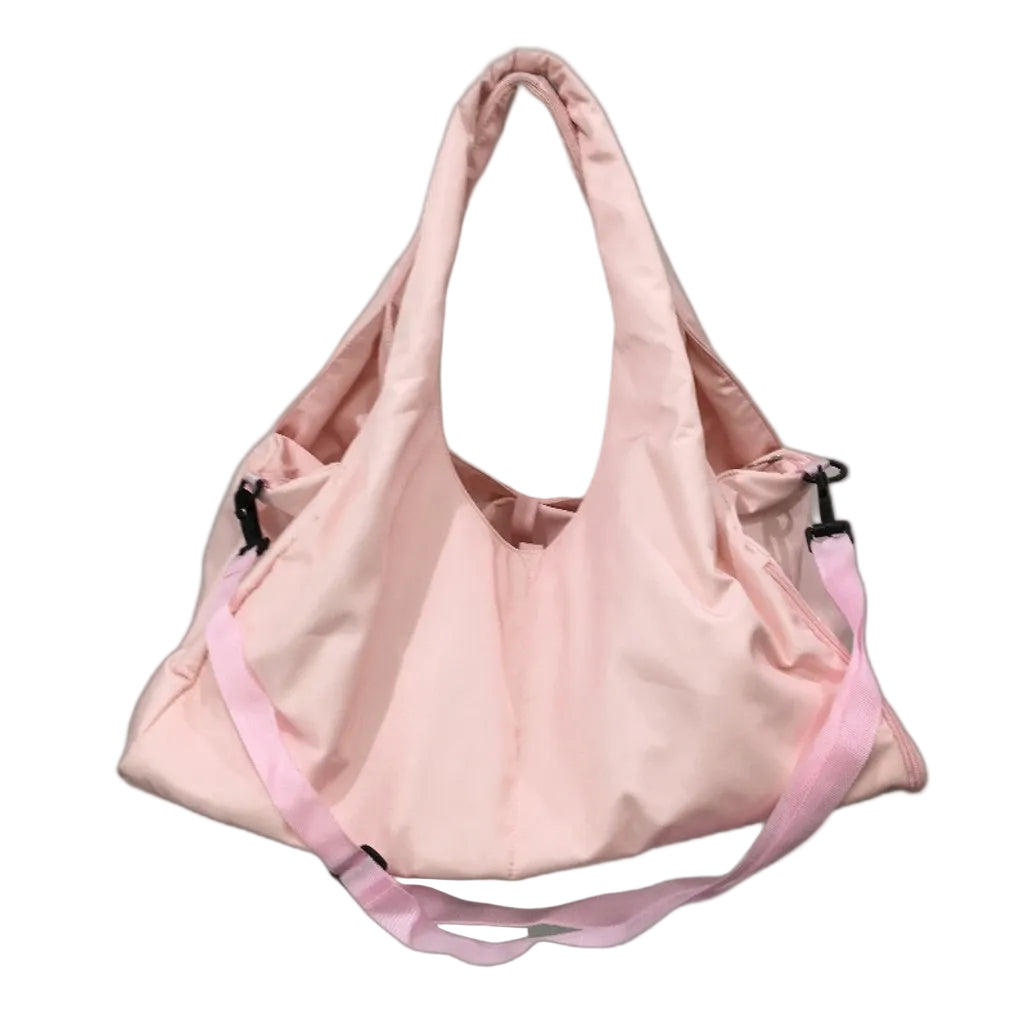 Easy Store Pink Silky Duffle Style Large Travel Bag With Shoulder Strap NEW