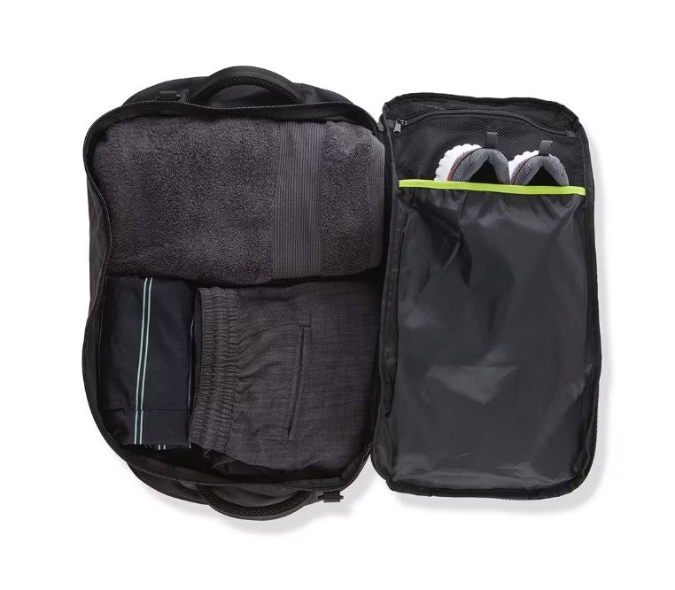 Black 2 in 1 Convertible Duffle Expandable 3 Way Carry System Backpack NEW