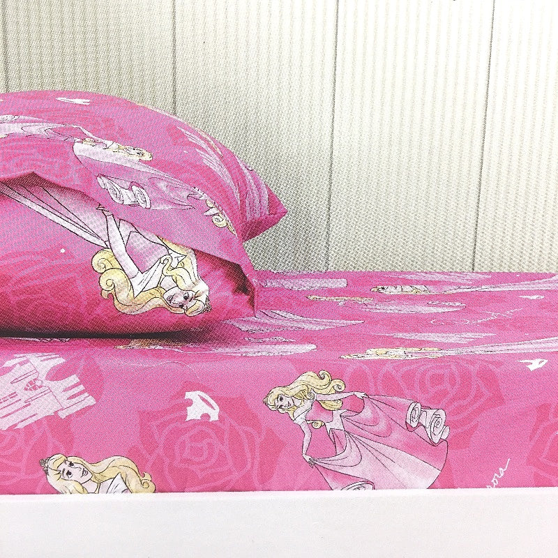 Disney Princess 100% Cotton Bright Pink Fitted Sheet Combo KING SINGLE Bed NEW