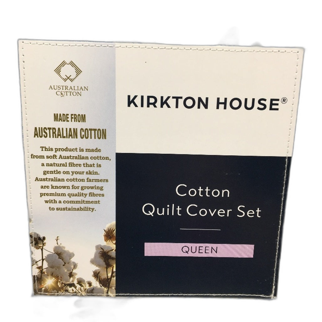 Kirkton House Australian Cotton Blue Flora Print Quilt Cover Set QUEEN Bed NEW
