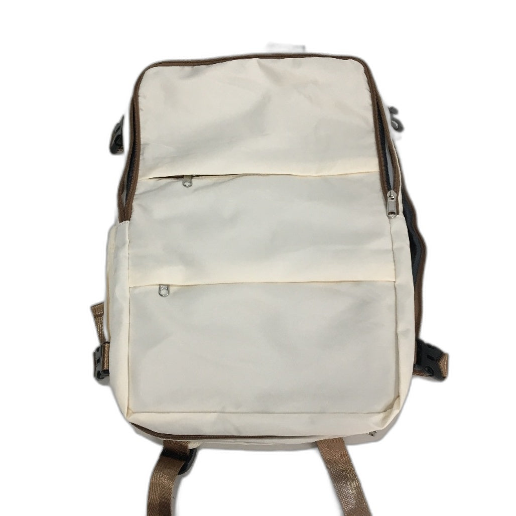 Travel Backpack Essentials Carry On Business Trip Laptop Bag Beige & Brown NEW