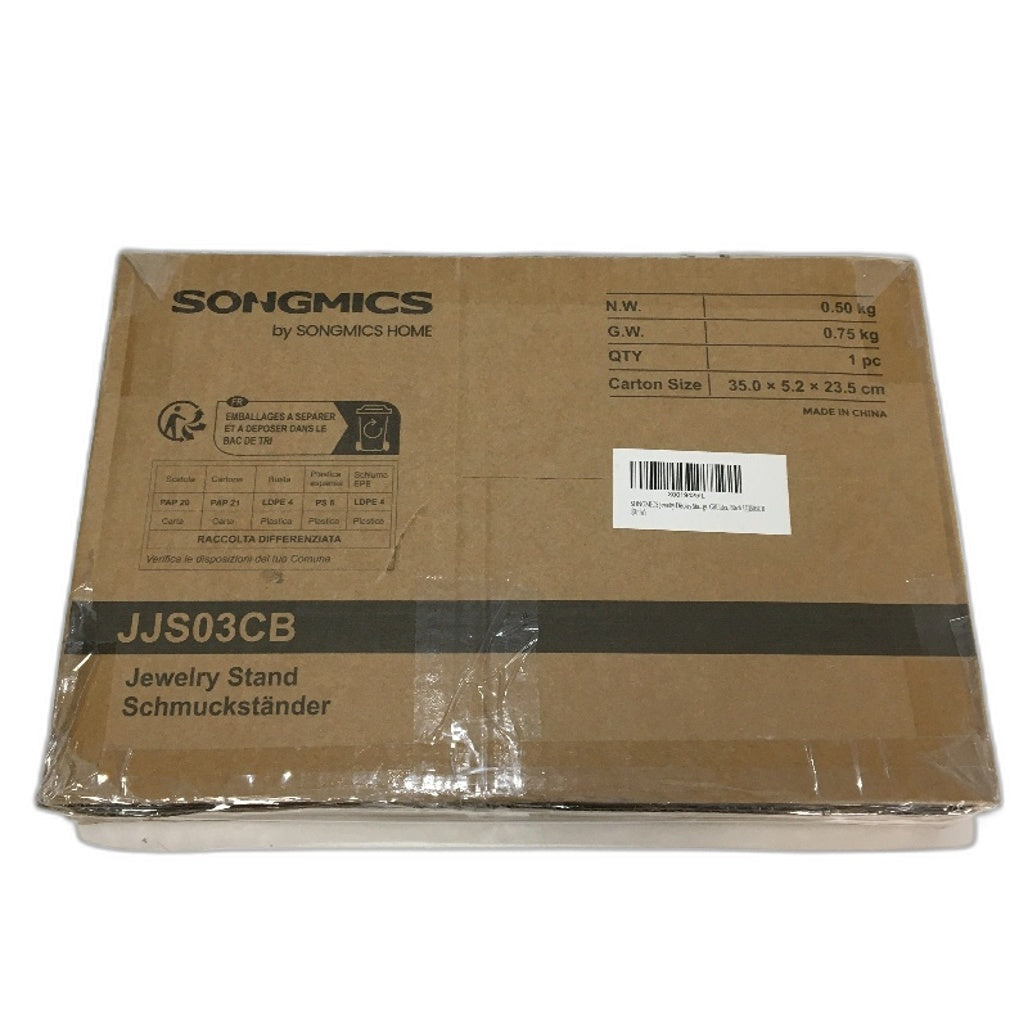 SONGMICS Jewellery Display Tree Metal Stand Holder With Wood Base Tray NEW