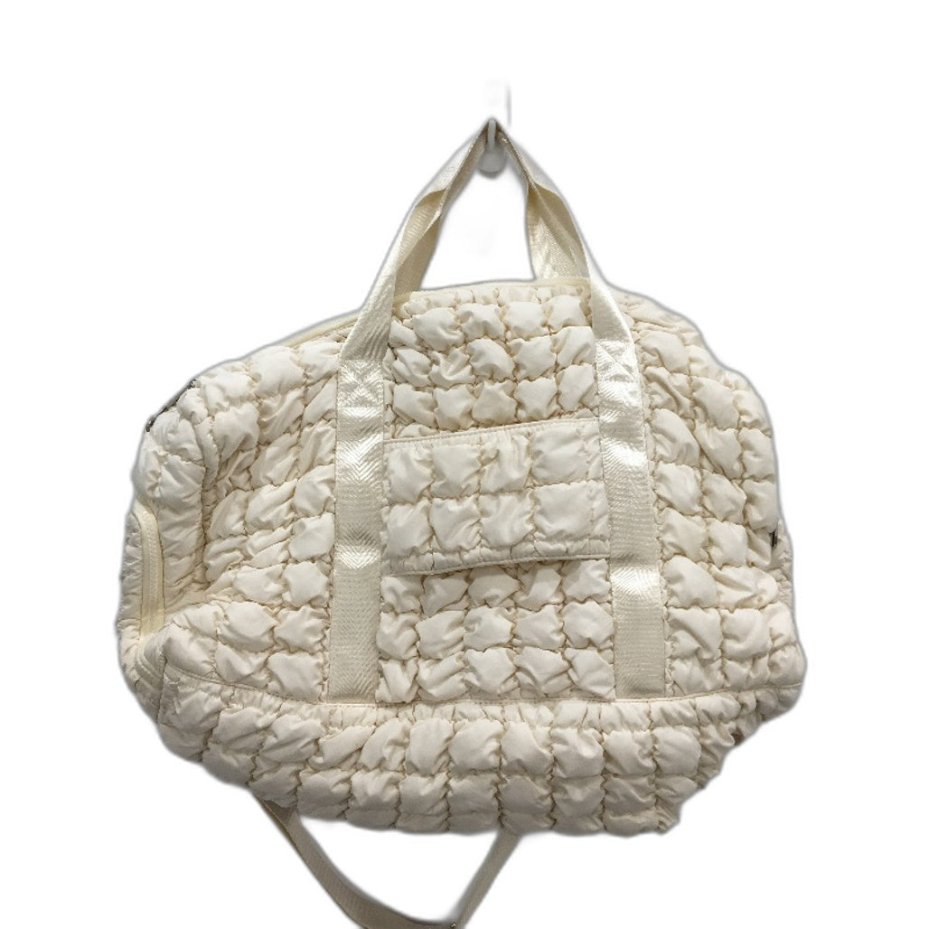 Sunway Soft Puffy Quilted Crossbody Duffle Bag Adjustable Straps Cream NEW