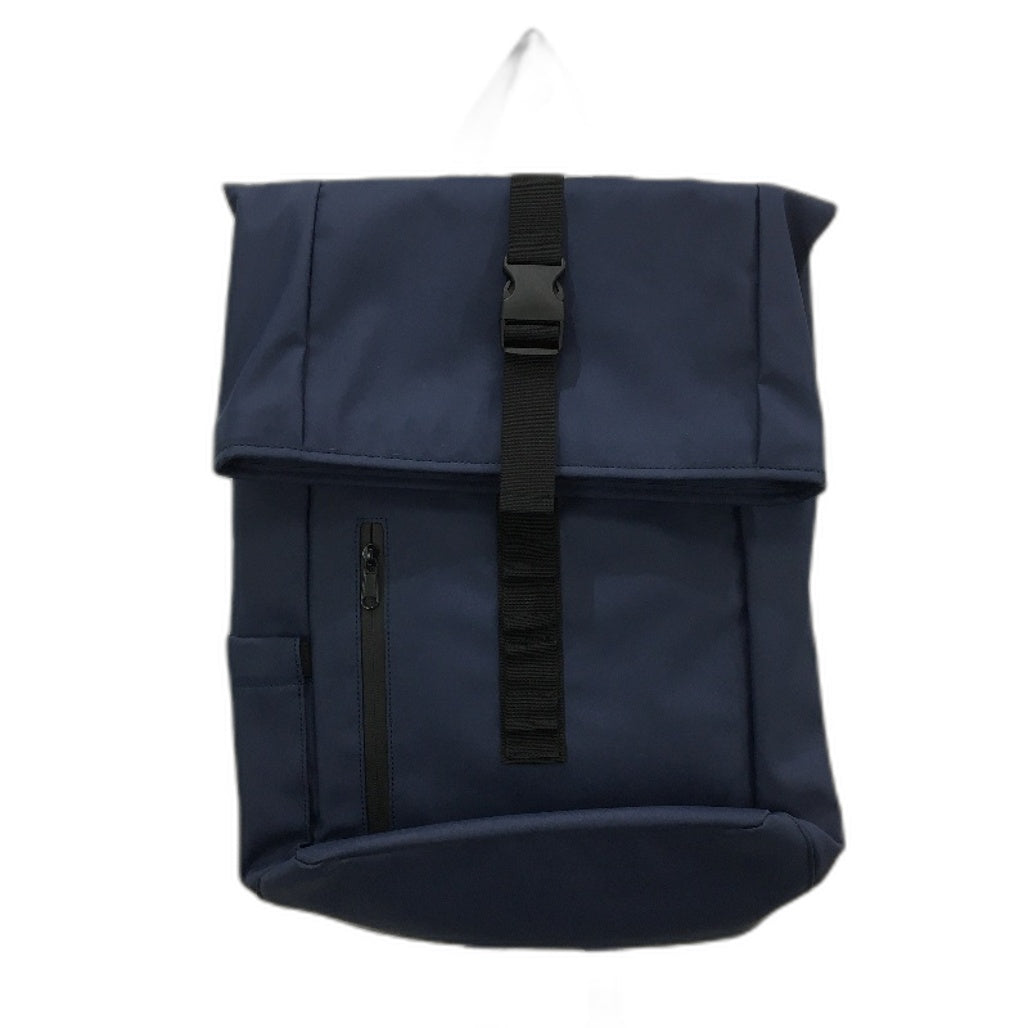 PU Roll Up Fold Over Flap & Buckle Backpack Padded With Bottle Holder Green NEW