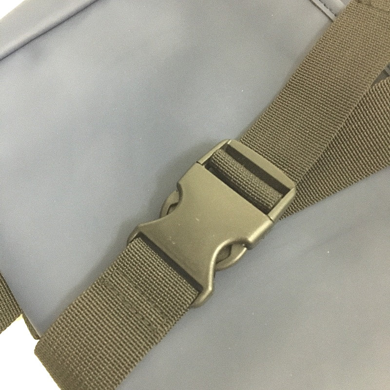 PU Roll Up Fold Over Flap & Buckle Backpack Padded With Bottle Holder Green NEW