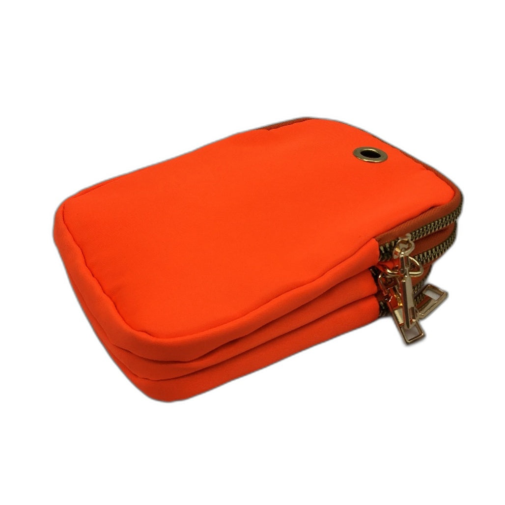 Mini Crossbody Bag Neon Fluro Orange High Vis Small Cell Phone Pouch Purse