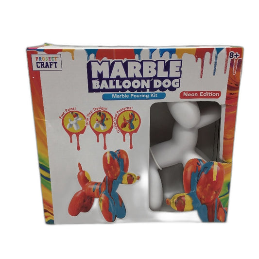 Project Craft Marble Balloon Dog Pouring Paint Art Kit Neon Edition Age 8+ NEW