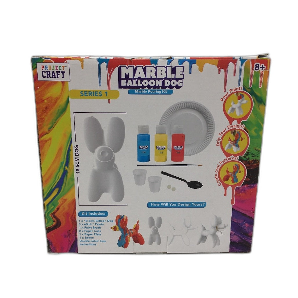 Project Craft Marble Balloon Dog Pouring Paint Art Kit Neon Edition Age 8+ NEW