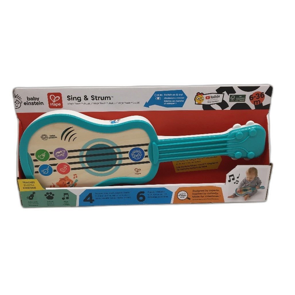 Baby Einstein Sing & Strum Magic Touch Ukulele Wooden Music Toy Age 6M+ NEW