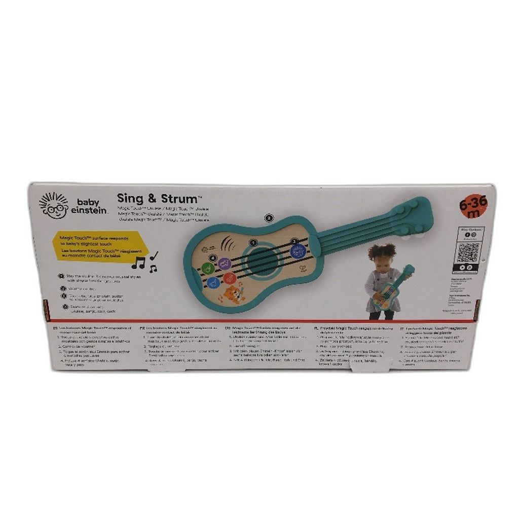 Baby Einstein Sing & Strum Magic Touch Ukulele Wooden Music Toy Age 6M+ NEW