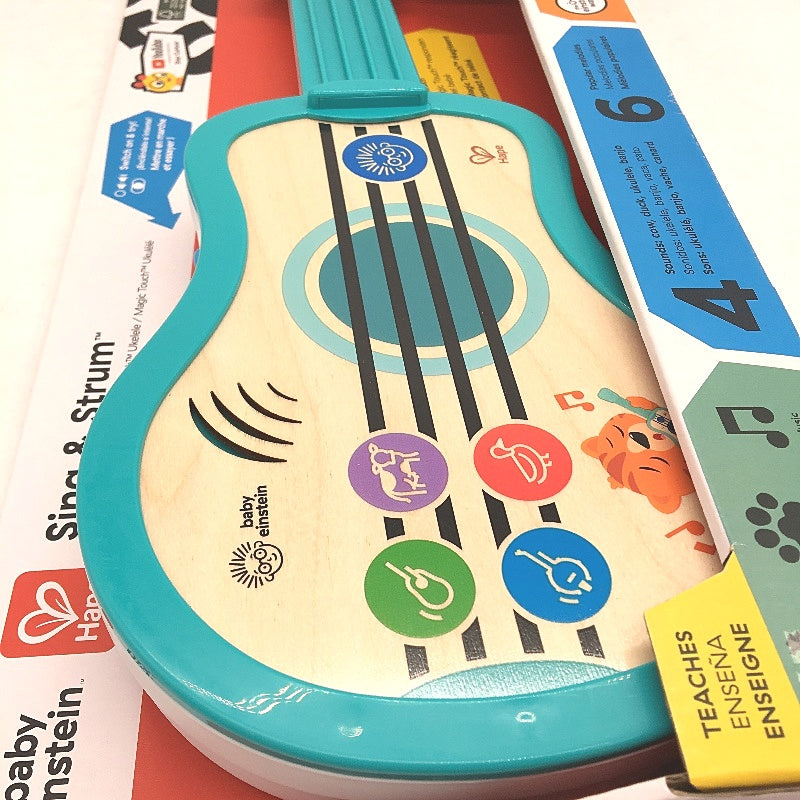 Baby Einstein Sing & Strum Magic Touch Ukulele Wooden Music Toy Age 6M+ NEW