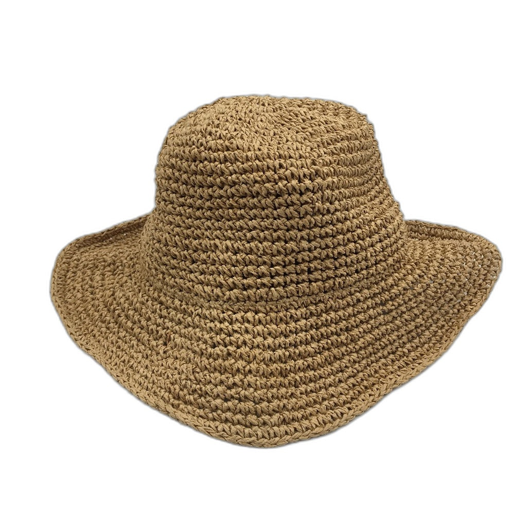 Subtitled North Straw Paper Woven Bucket Hat Womens One Size Natural Yellow NEW
