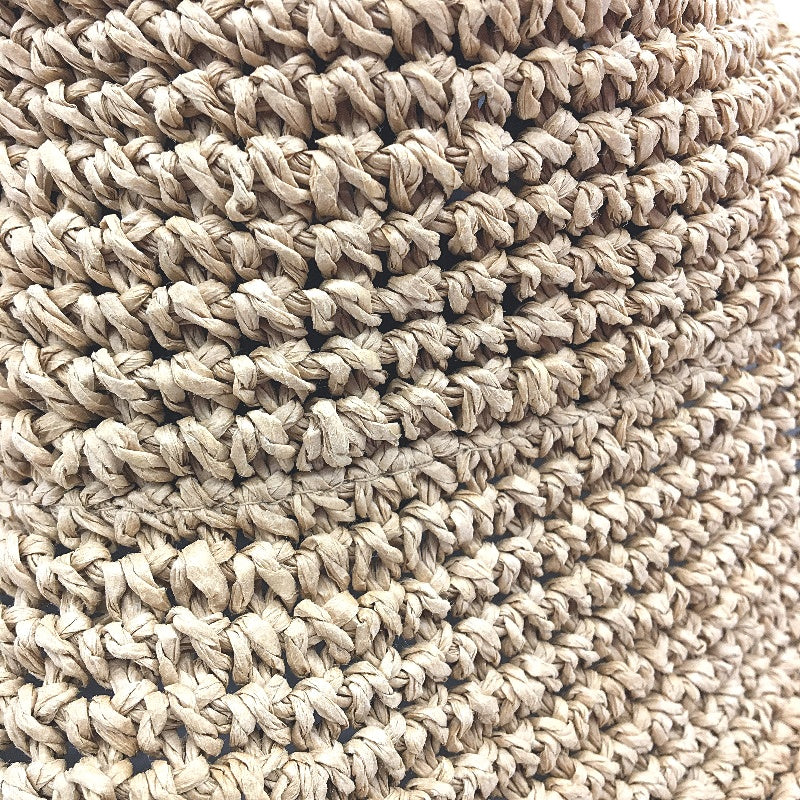 Subtitled North Straw Paper Woven Bucket Hat Womens One Size Natural Yellow NEW