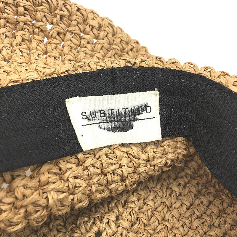 Subtitled North Straw Paper Woven Bucket Hat Womens One Size Natural Yellow NEW