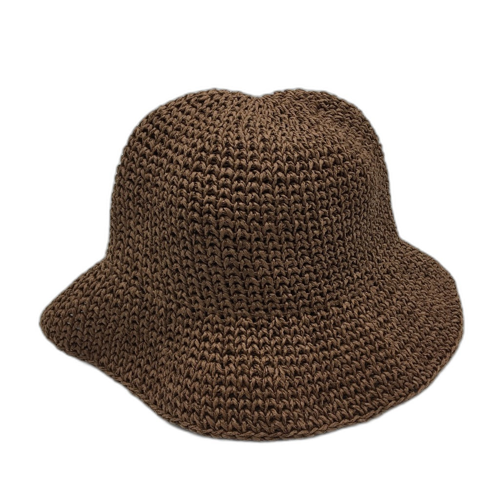 Subtitled North Straw Paper Woven Beach Bucket Hat Womens One Size Brown NEW