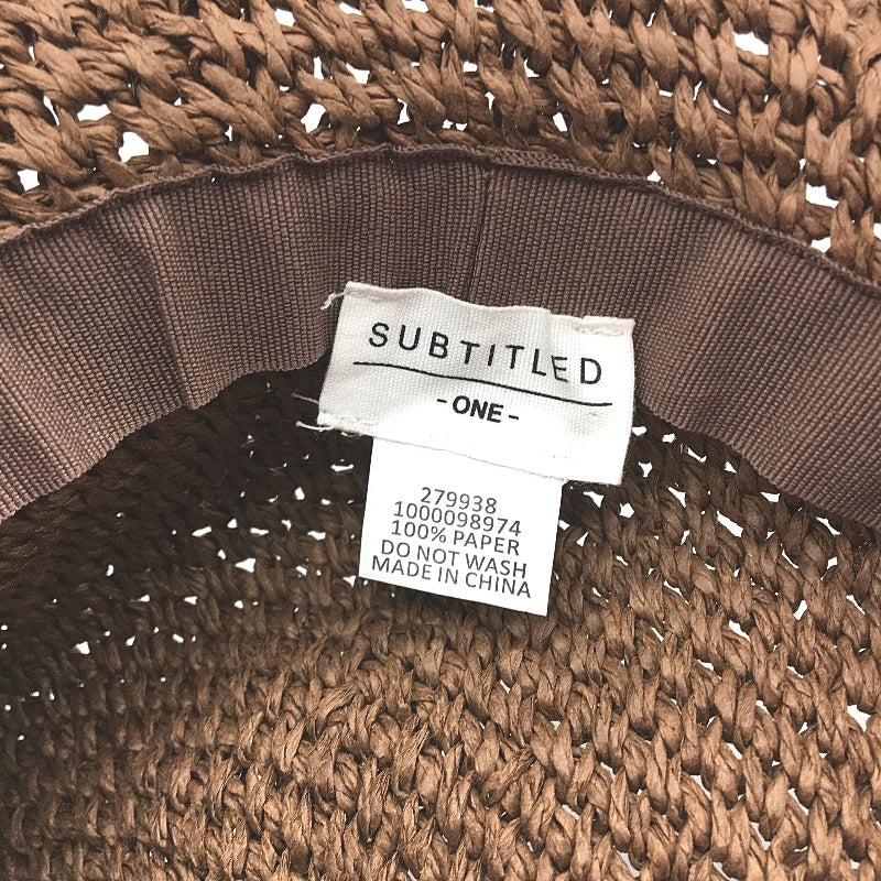 Subtitled North Straw Paper Woven Beach Bucket Hat Womens One Size Brown NEW