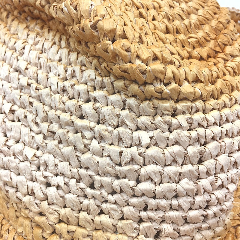 Subtitled North Straw Paper Woven Beach Bucket Hat Tie Dye Orange One Size NEW