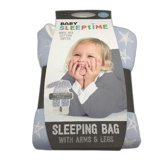 Baby Sleeptime Blue Stars Sleepingbag With Arms & Legs Size 3 2-3Years NEW