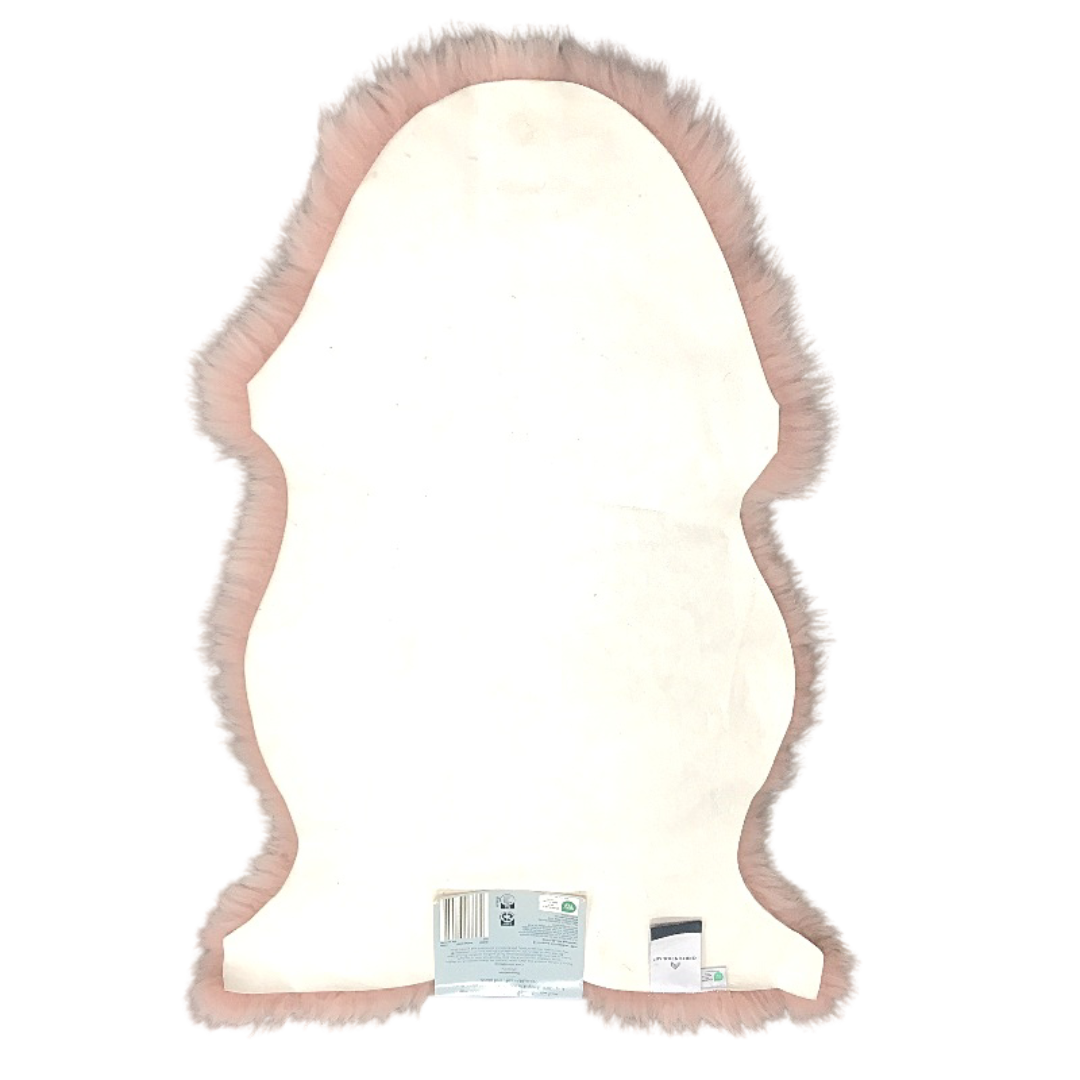 Kirkton House Dusky Pink Sheepskin Rug Fur Wool Floor Mat 60cm x 90cm NEW